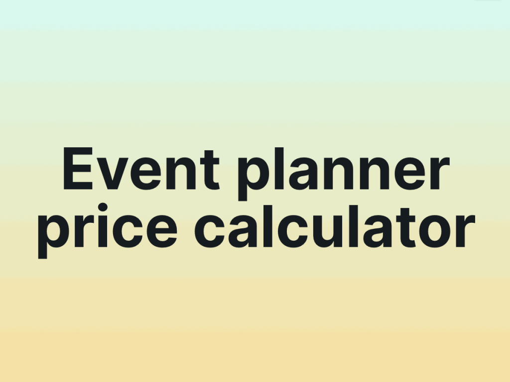 Event planner price calculator Template.