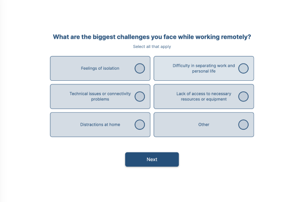 Preview image of an employee engagement survey template focused on remote work.