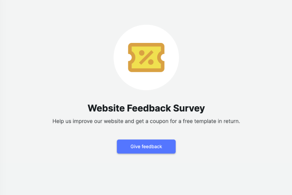 Preview of an in-depth website feedback survey template.