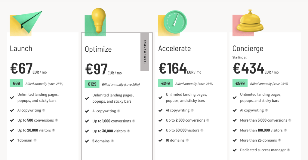 Outbounce pricing.