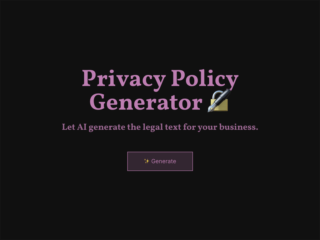 privacy policy generator.